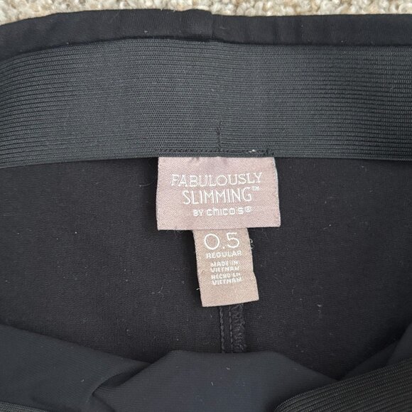 Chico's Fabulously Slimming Black Pants Stretch Size 0.5 regular elastic waist - Picture 5 of 6